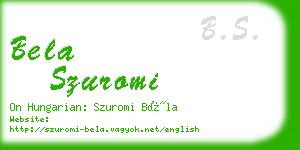 bela szuromi business card